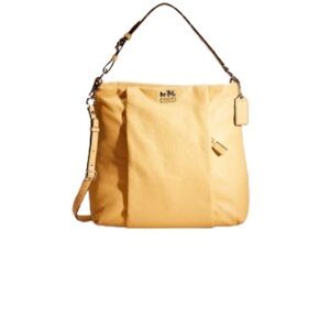 Coach Madison Isabelle Slouchy Hobo Pale Yellow Shoulder Crossbody Leather Bag